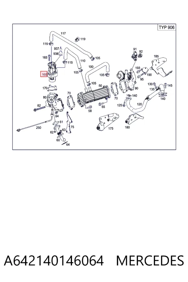 Клапан EGR Mercedes A6421401460 ціна, від 171.62 USD