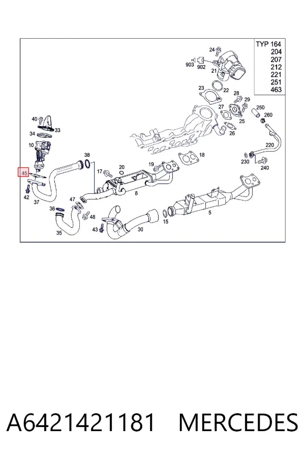 Прокладка EGR-клапана рециркуляції A6421421181 Mercedes