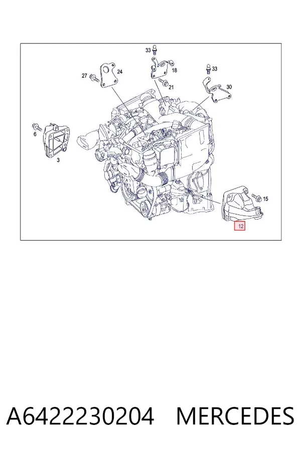 Кронштейн подушки (опори) двигуна, лівої A6422230204 Mercedes