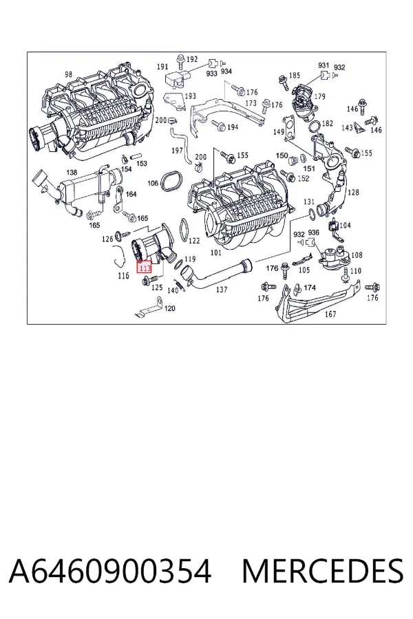 Регулююча заслонка EGR A6460900354 Mercedes
