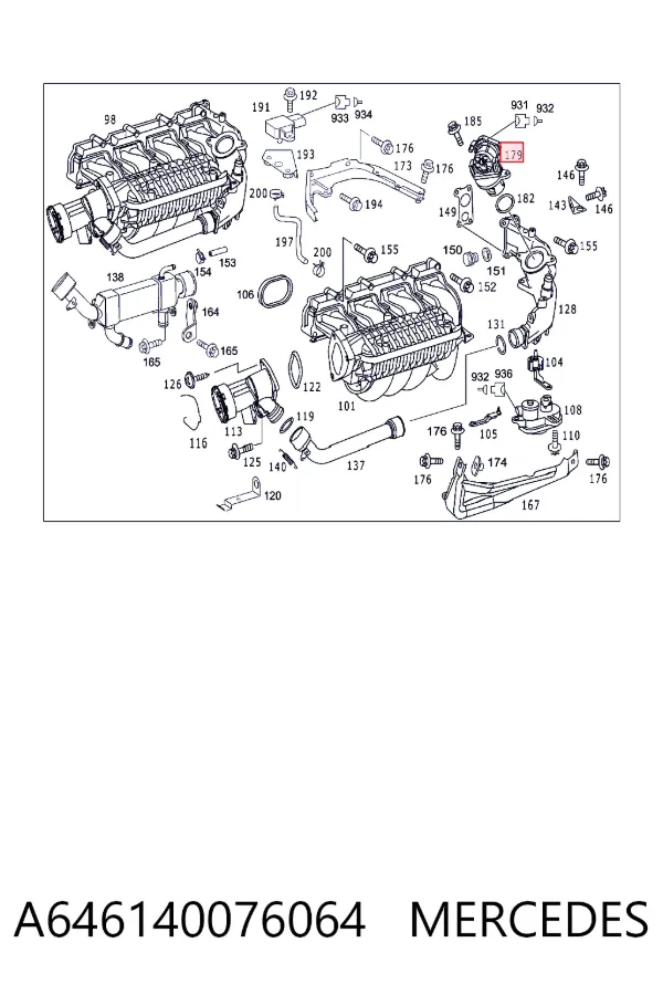 Клапан ЄГР A6461400760 Mercedes