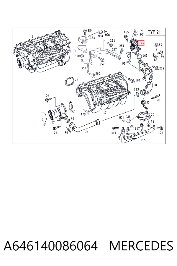 Клапан ЄГР A6461400860 Mercedes