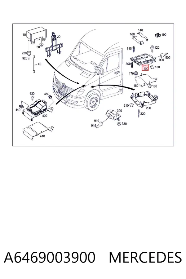 Електронний блок керування двигуном A6469003900 Mercedes