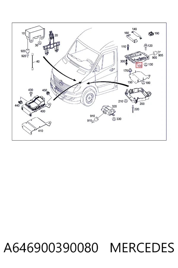 Електронний блок керування двигуном A646900390080 Mercedes