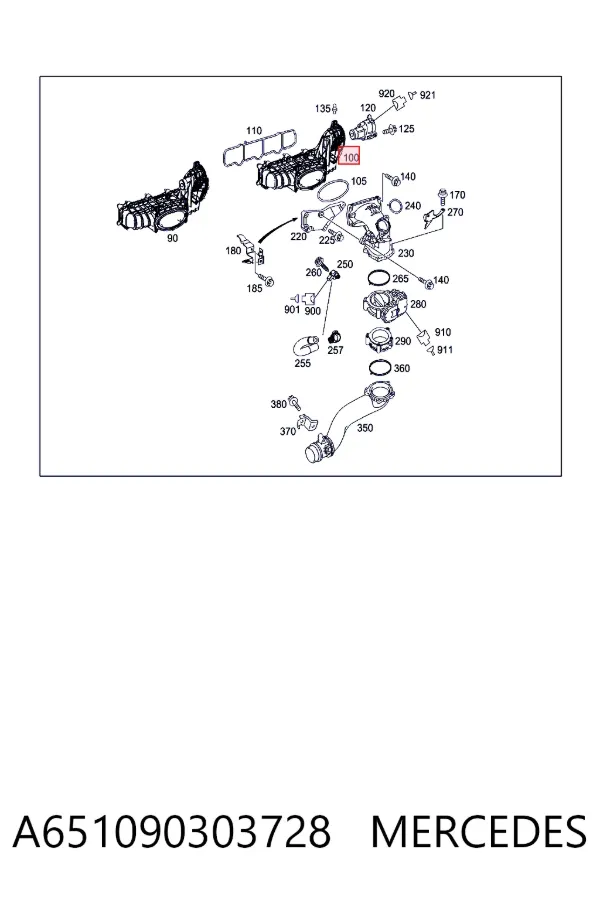 Колектор впускний Mercedes A6510903037 ціна, від 88.69 USD