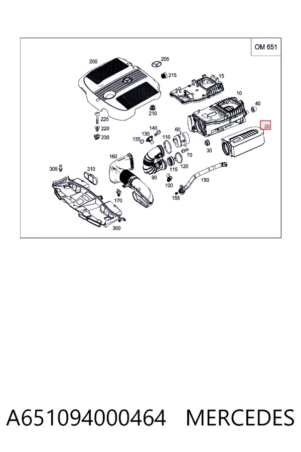 Повітряний фільтр A6510940004 Mercedes