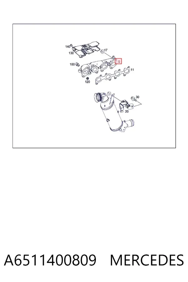 Випускний колектор A6511400809 Mercedes