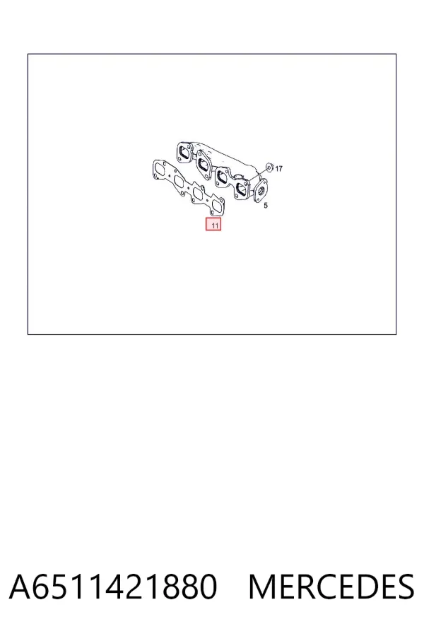 Прокладка колектора A6511421880 Mercedes