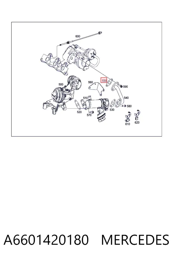 Прокладка EGR-клапана рециркуляції A6601420180 Mercedes