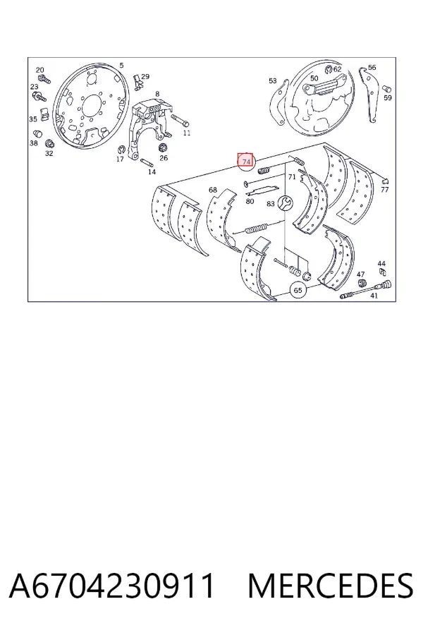 Накладка гальмівна передня (TRUCK) A6704230911 Mercedes