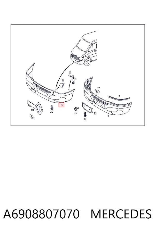 Передній бампер A6908807070 Mercedes