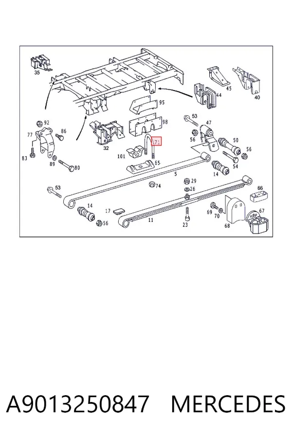 Стремянка ресори (TRUCK) A9013250847 Mercedes