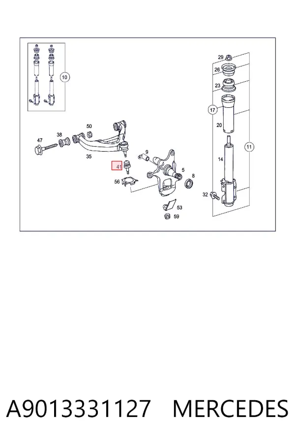Кульова опора, нижня A9013331127 Mercedes