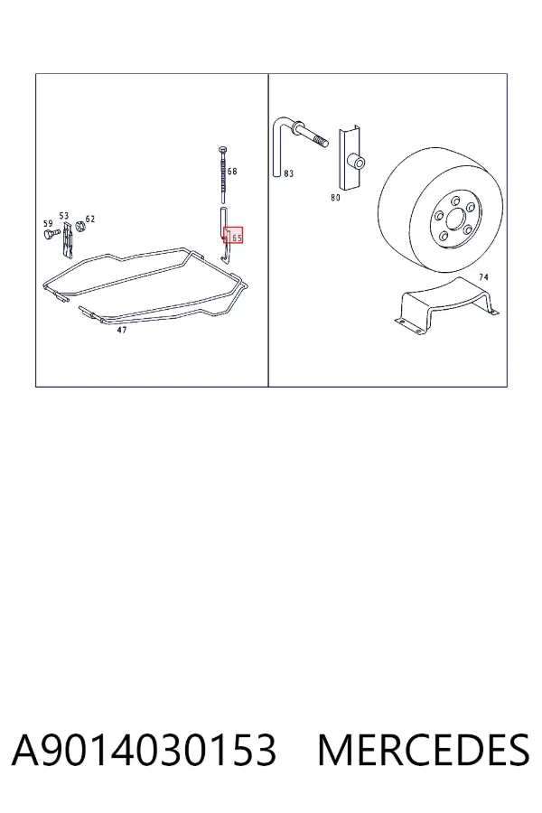 Кронштейн запасного колеса A9014030153 Mercedes