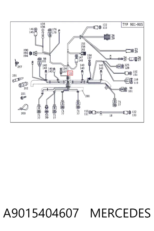 Джгут проводів моторного відсіку A9015404607 Mercedes
