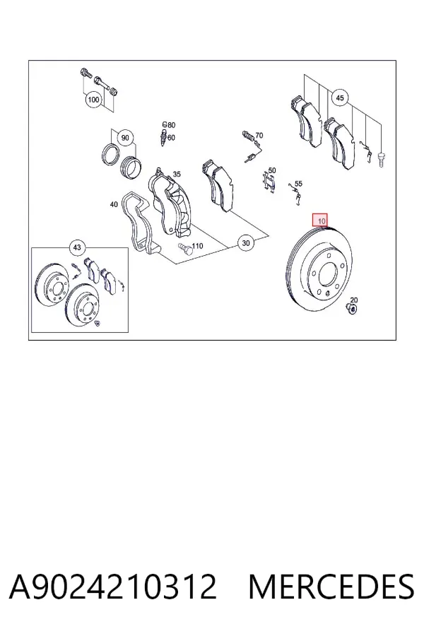 Гальмівні диски передні A9024210312 Mercedes