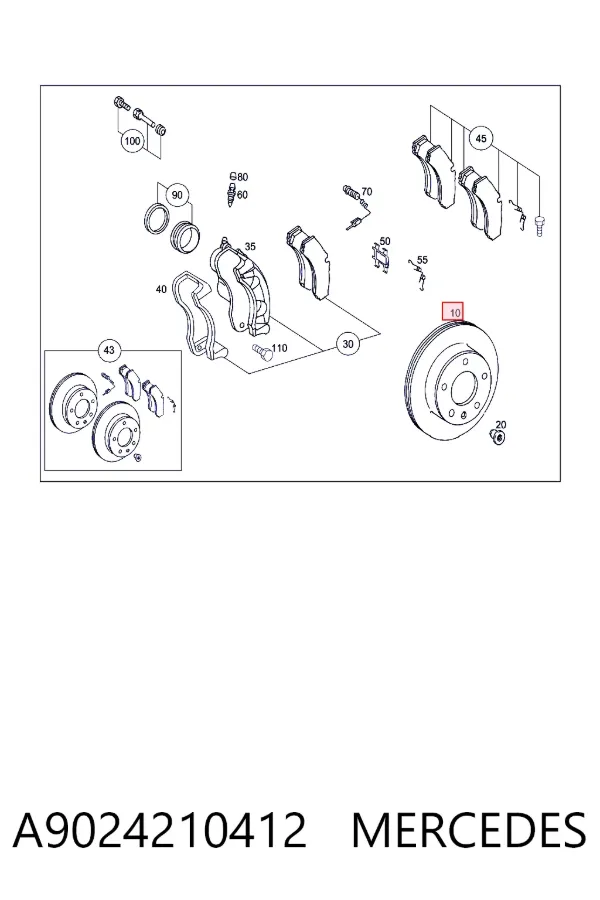 Гальмівні диски передні A9024210412 Mercedes