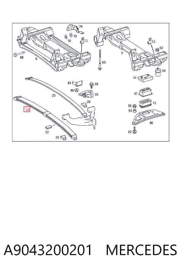 Передня ресора A9043200201 Mercedes