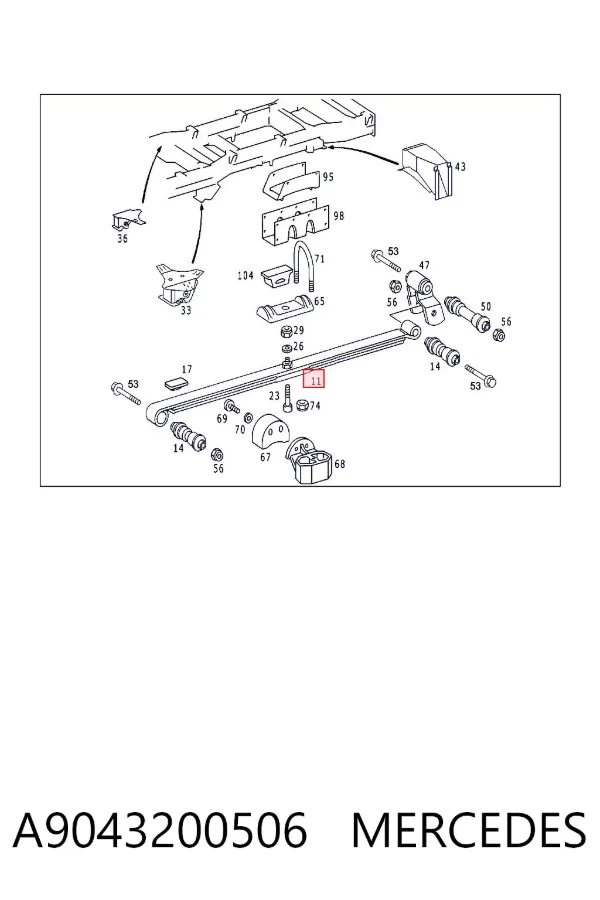 Ресори задні A9043200506 Mercedes