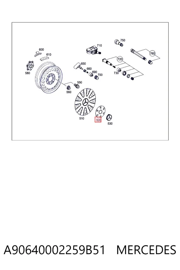 Купити A9064000225 Mercedes Автомобільні ковпаки