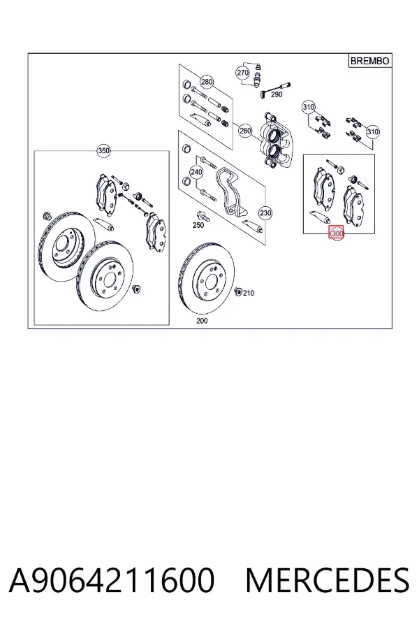 Передні тормозні колодки A9064211600 Mercedes