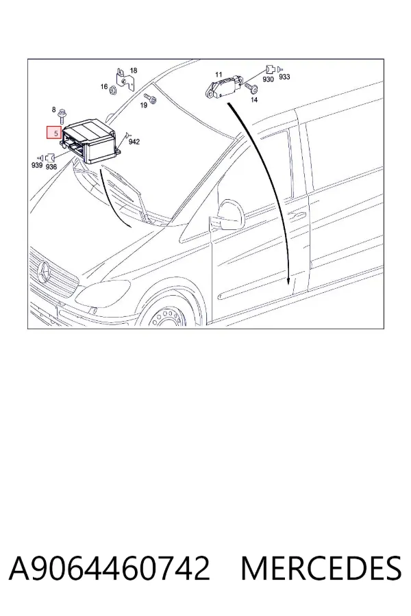 Модуль-процесор керування подушки безпеки A9064460742 Mercedes