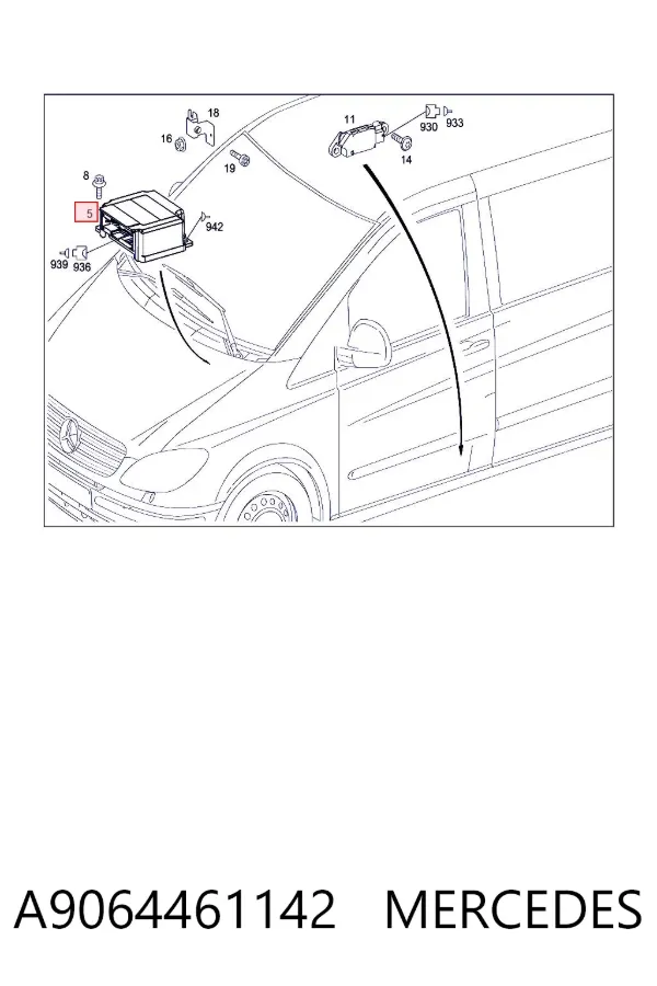 Модуль-процесор керування подушки безпеки A9064461142 Mercedes