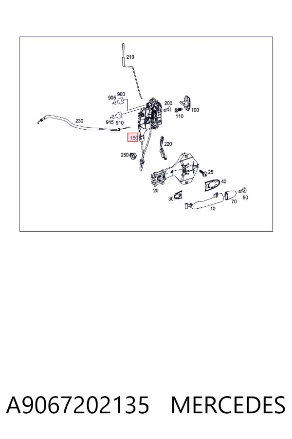 Замок передньої лівої двері A9067202135 Mercedes