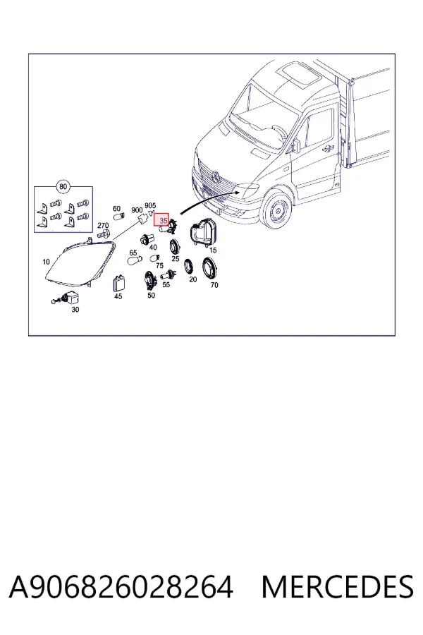 Цоколь лампи в фару Mercedes A9068260282 ціна, від 14.14 USD