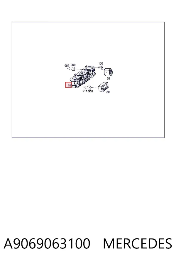 Блок управління кондиціонером A9069063100 Mercedes