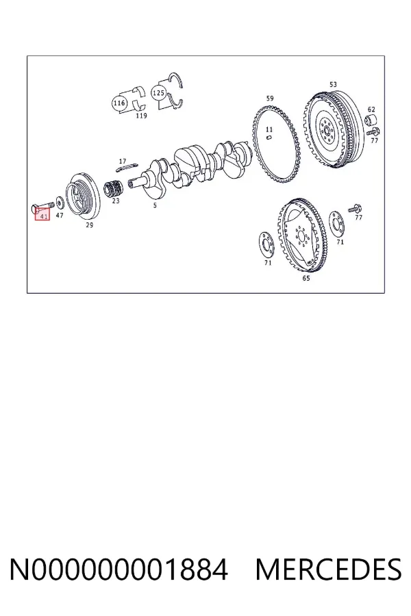 Болт колінвалу N000000001884 Mercedes