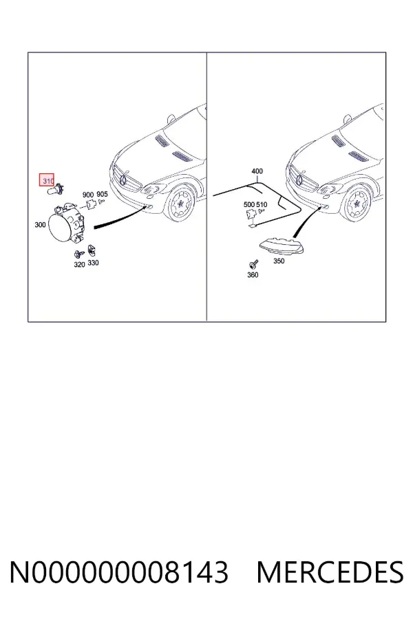 Лампочка протитуманної фари N000000008143 Mercedes