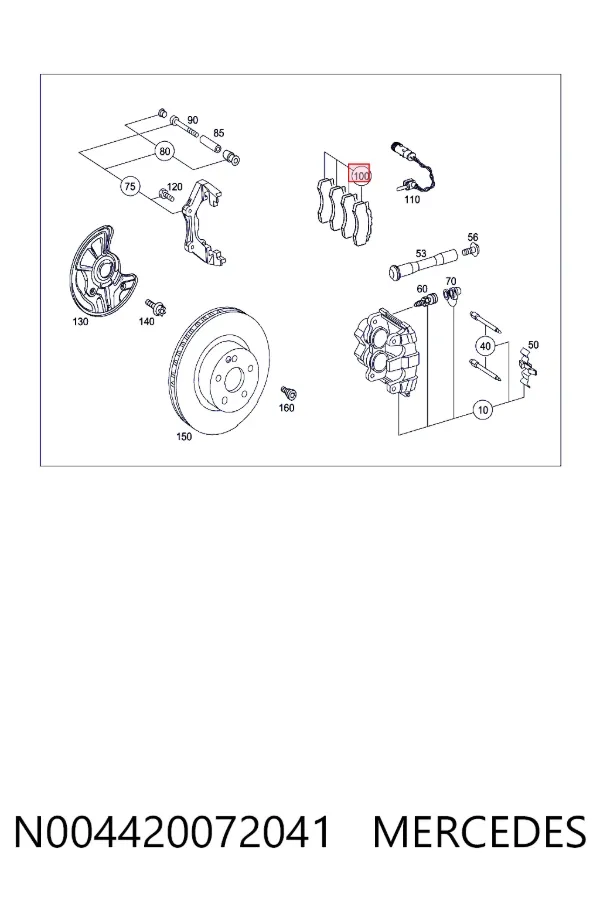 Гальмівні колодки Mercedes A004420072041 ціна, від 63.91 USD