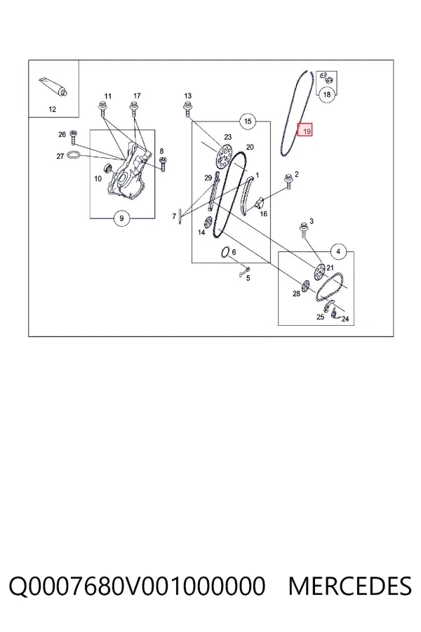 Ланцюг ГРМ Q0007680V001000000 Mercedes