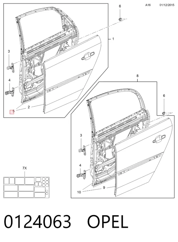 Двері задні, ліві 93175839 General Motors