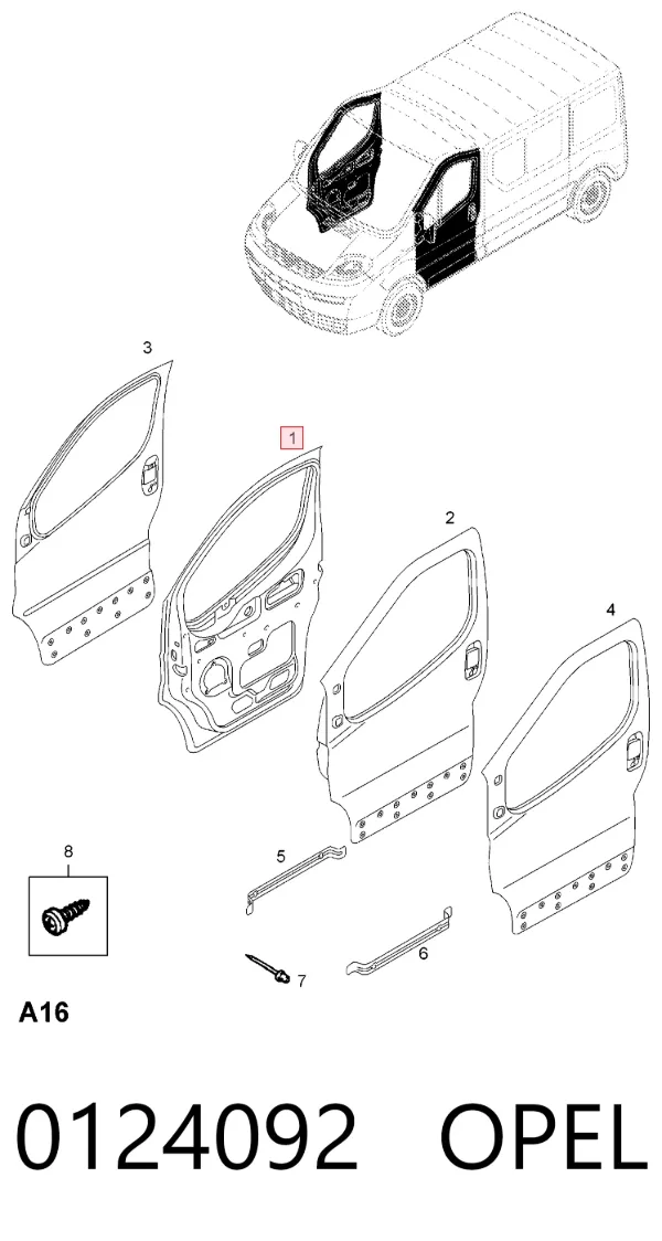 Двері праві передні 93194148 Peugeot/Citroen