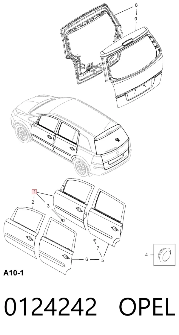 Двері праві передні Opel Zafira B
