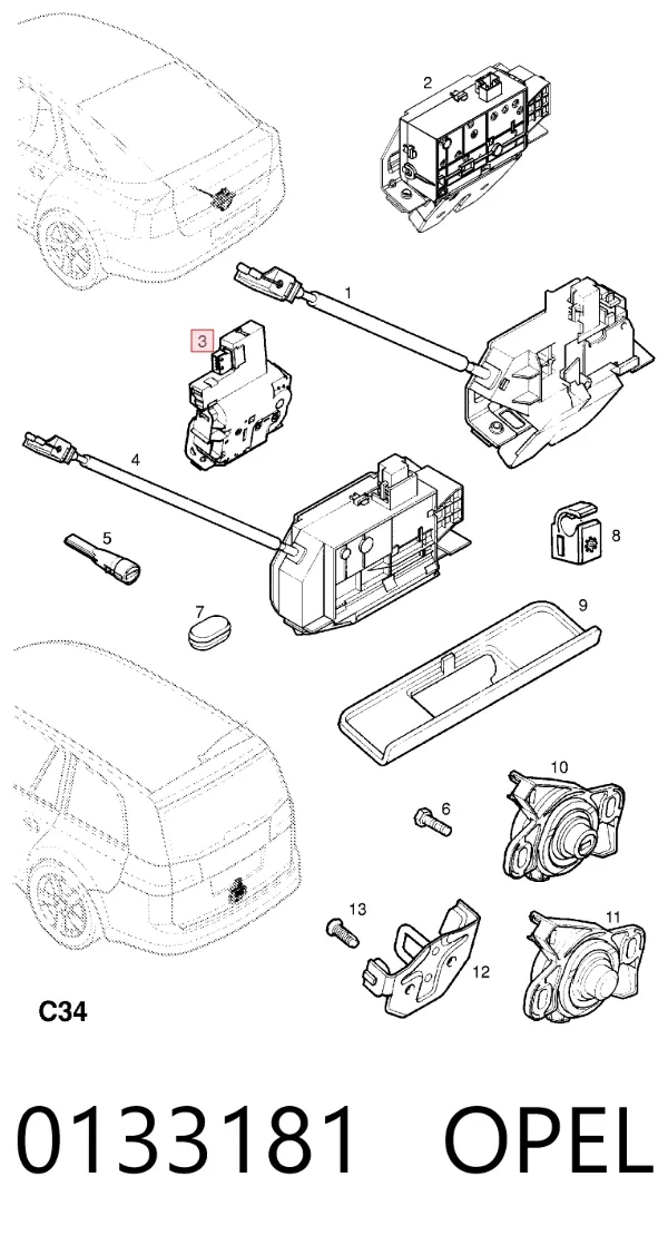 Замок багажника 0133181 General Motors