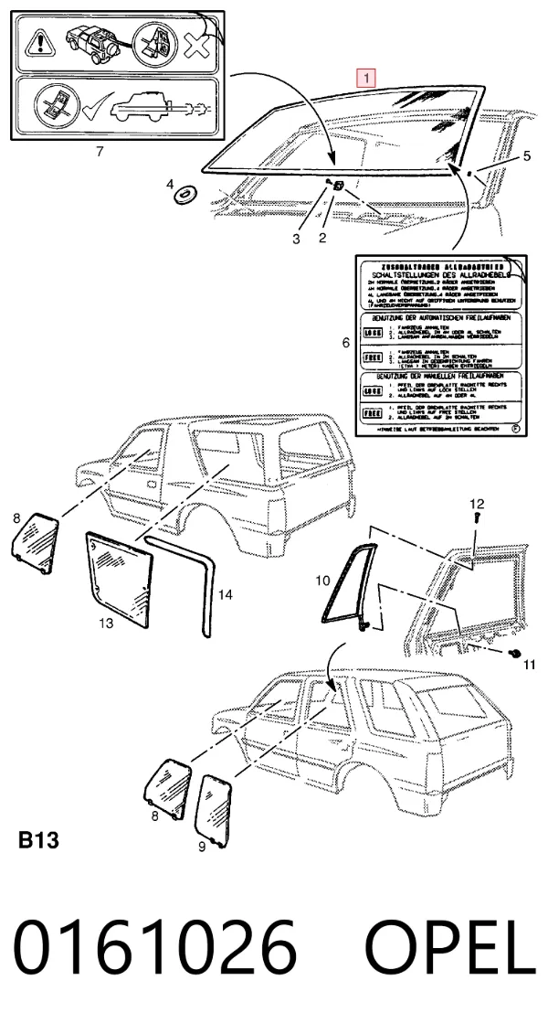 Лобове скло Opel Frontera A