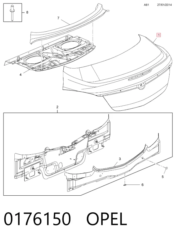 Кришка багажника Opel Insignia A