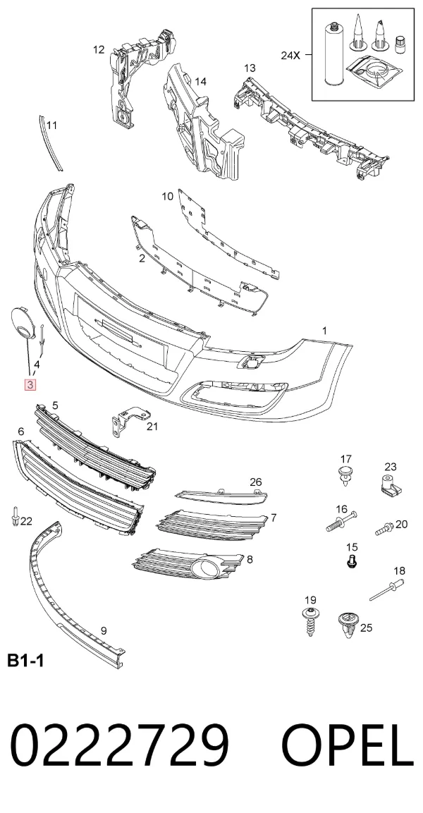 Заглушки буксирувального гака 0222729 Opel
