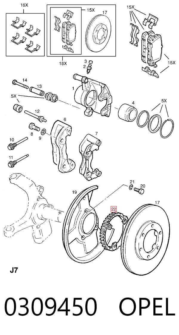 Кільце АБС (ABS) 0309450 Opel