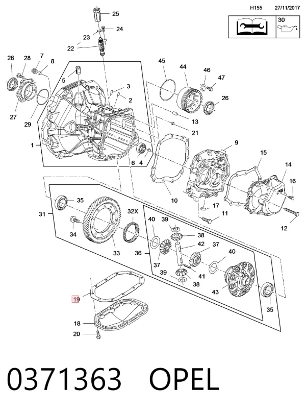 Прокладка піддону АКПП 0371363 Opel