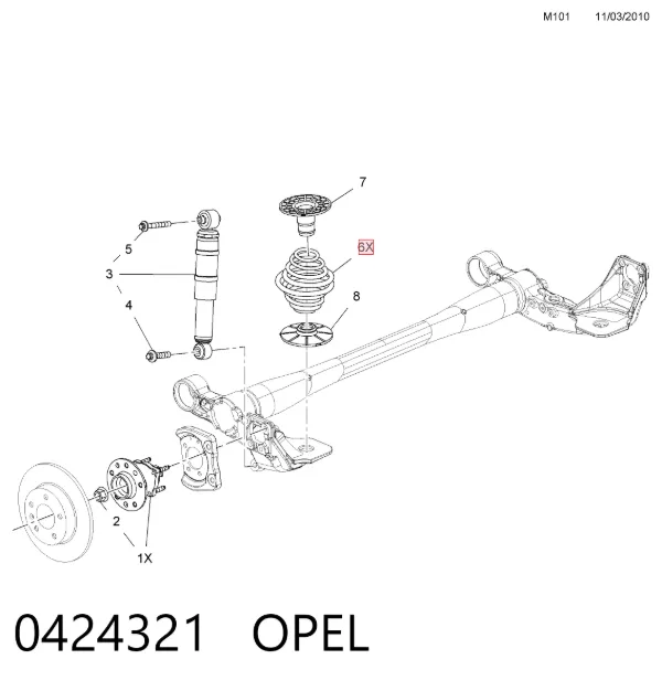 Задні пружини 0424321 Opel