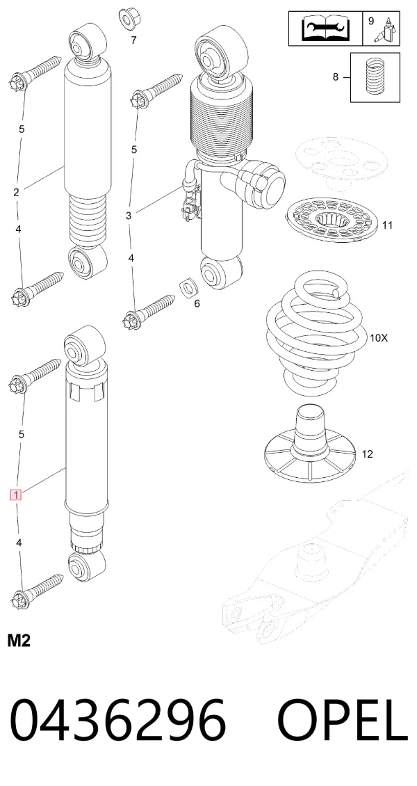 Амортизатор задній 0436296 Opel