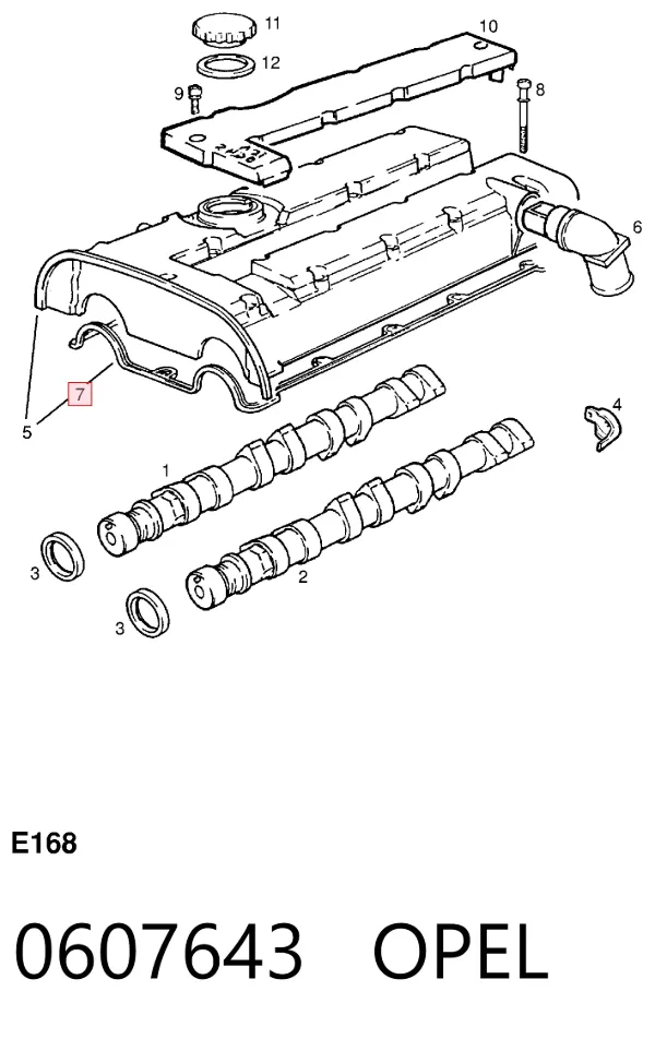 Прокладка клапанної кришки 0607643 Opel