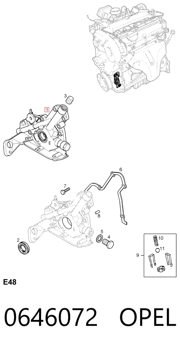 Масляний насос 0646072 Opel