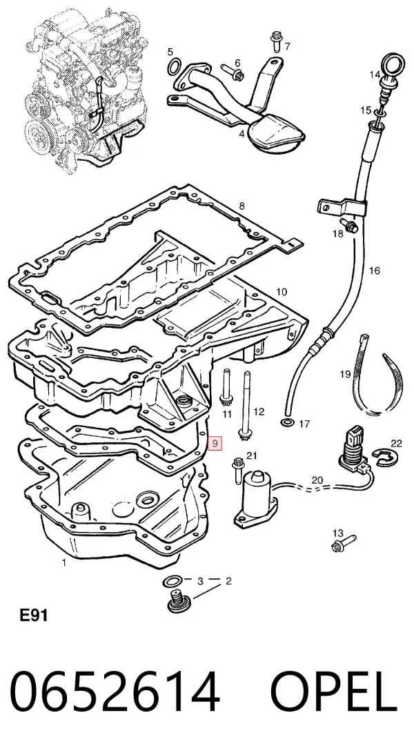 Прокладка піддону картера двигуна, нижня 90531025 General Motors