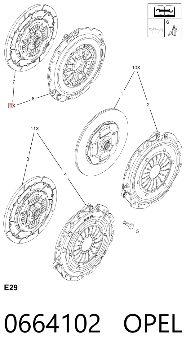 Зчеплення 0664102 Opel