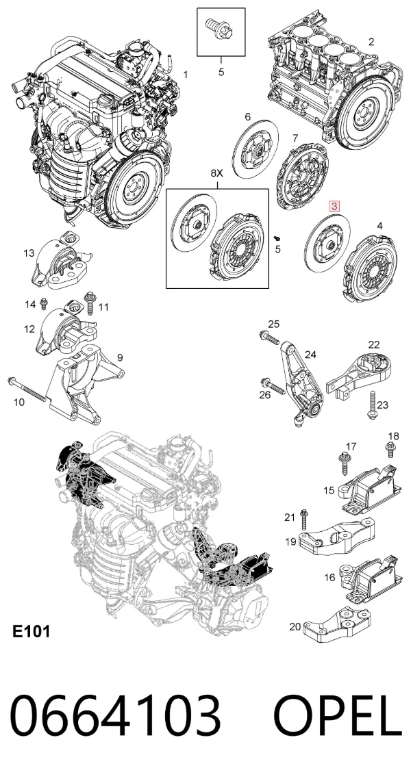 Зчеплення 0664103 Opel